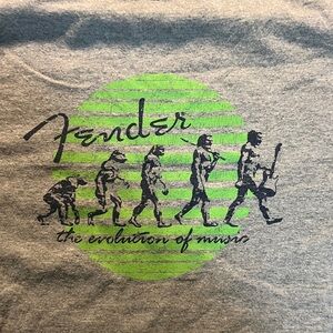 Fender Gray Tee with Red Star Logo